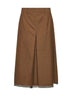 Tobacco virgin wool midi skirt
