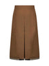 Tobacco virgin wool midi skirt