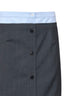 Slate wool and mohair midi skirt with shirt-style insert