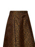 Military floral jacquard belted midi skirt