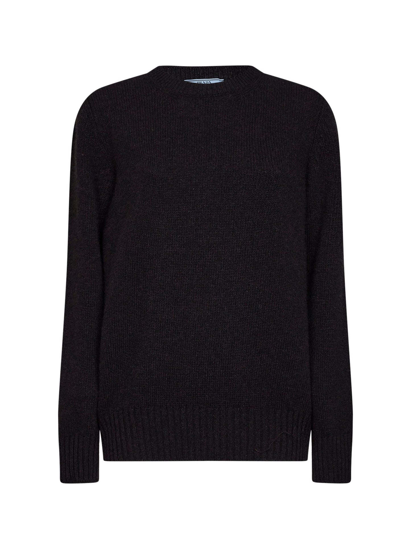 Maglia girocollo in lana cashmere ebano