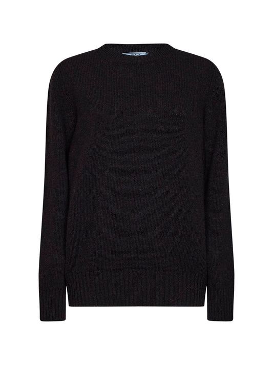 Ebony cashmere wool crewneck sweater