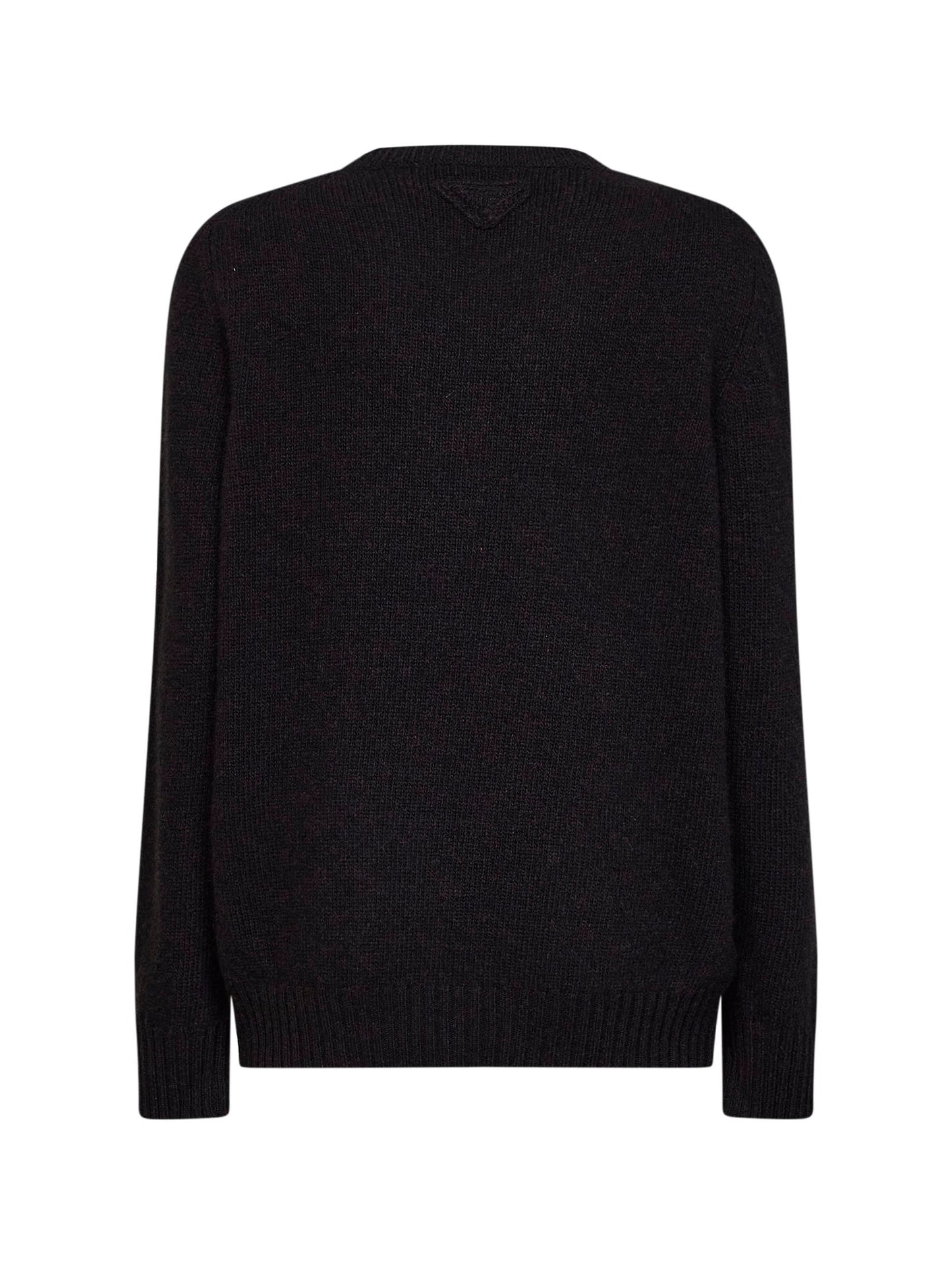 Maglia girocollo in lana cashmere ebano