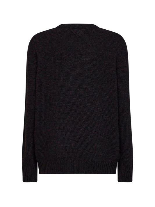 Ebony cashmere wool crewneck sweater