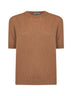 Maglia in cashmere cammello con foulard ricamato