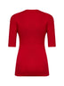 Red English rib stitch knit virgin wool sweater