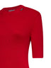 Red English rib stitch knit virgin wool sweater