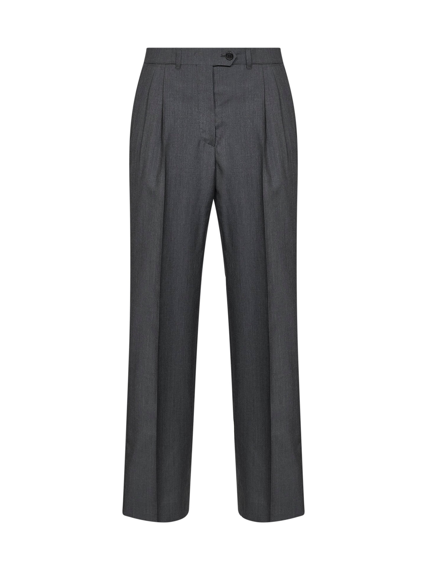 Pantaloni dritti in light mohair ardesia