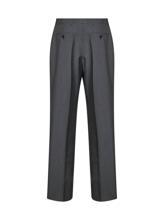 Pantaloni dritti in light mohair ardesia