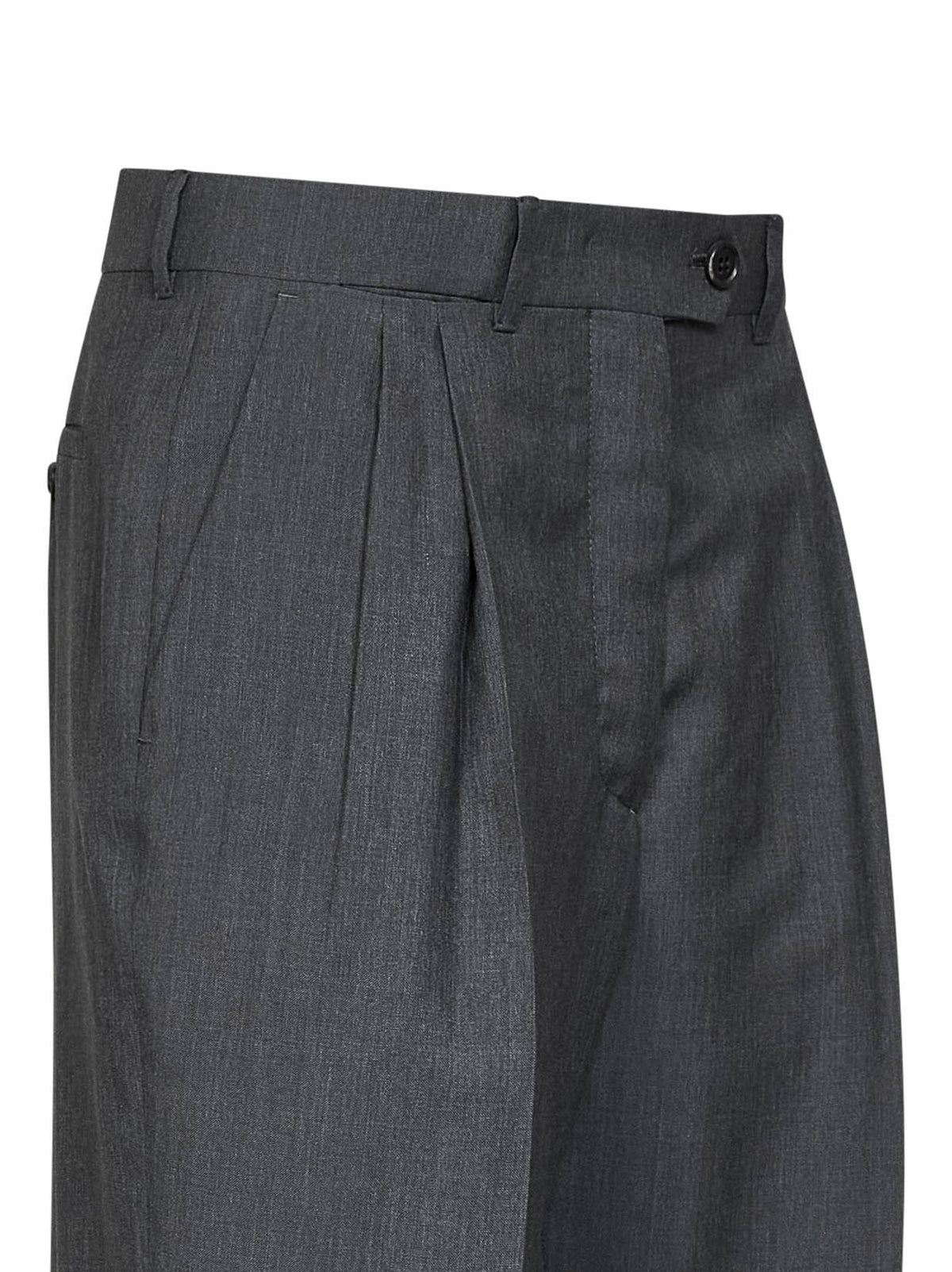 Pantaloni dritti in light mohair ardesia