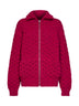Cardigan con zip in lana Shetland lampone