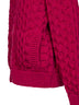 Cardigan con zip in lana Shetland lampone