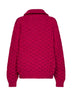 Cardigan con zip in lana Shetland lampone