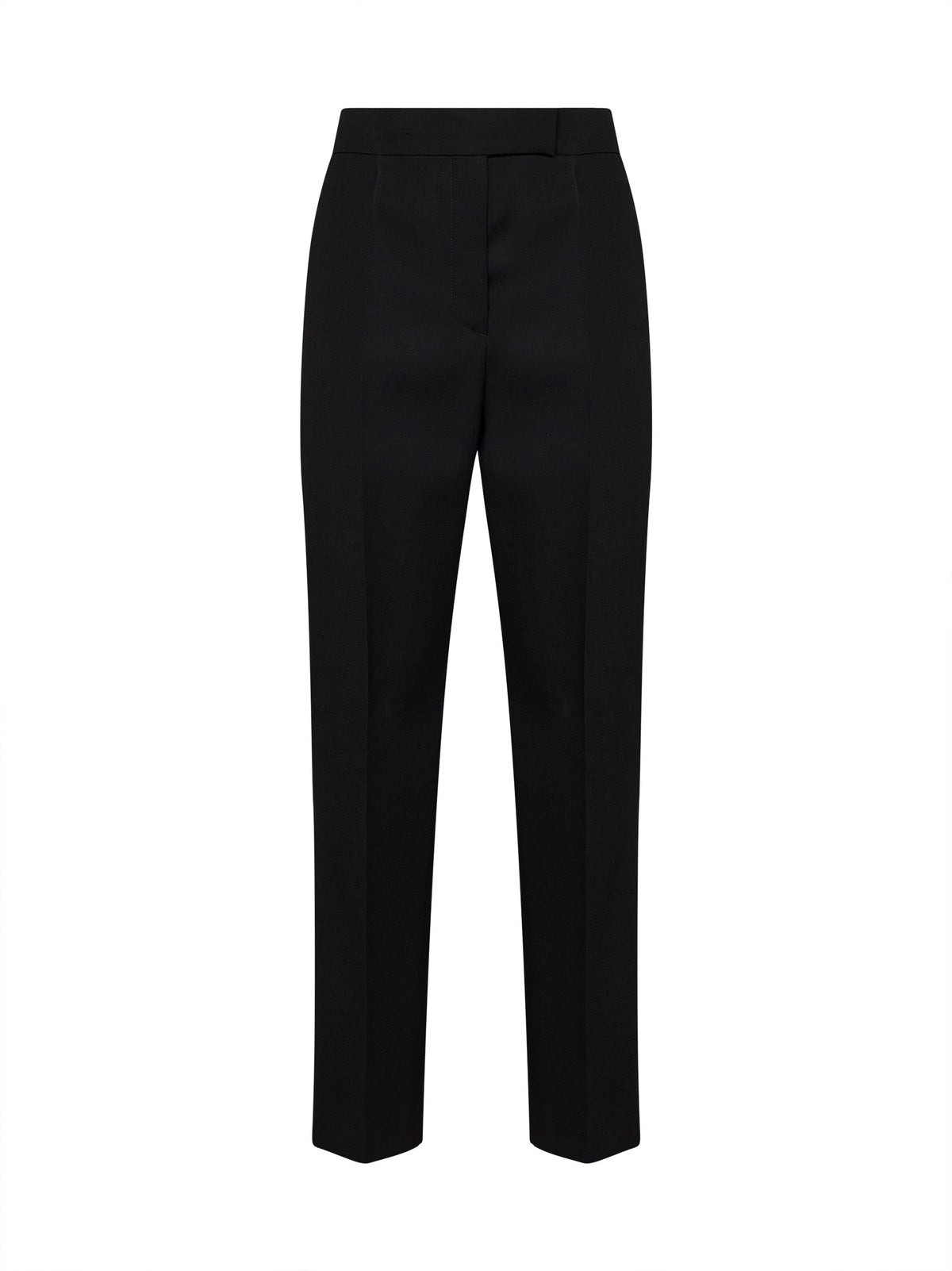 Pantaloni dritti in gabardine compact nera