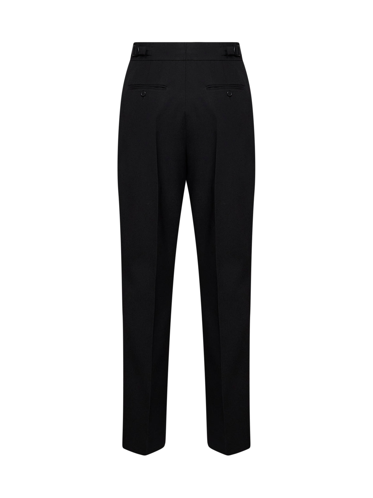 Pantaloni dritti in gabardine compact nera