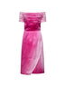 Abito midi in duchesse washed fucsia