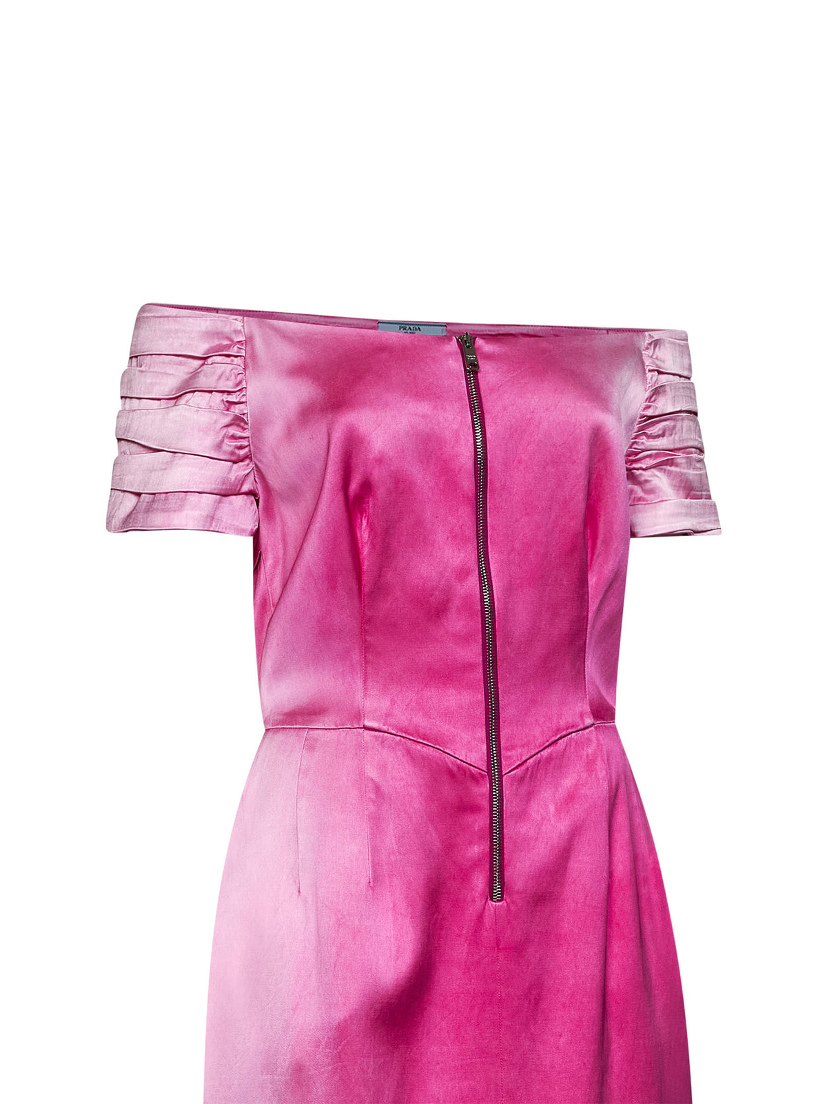 Abito midi in duchesse washed fucsia