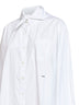 White poplin oversized shirt with striped cuffs