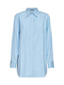 Sky blue poplin long-sleeved shirt