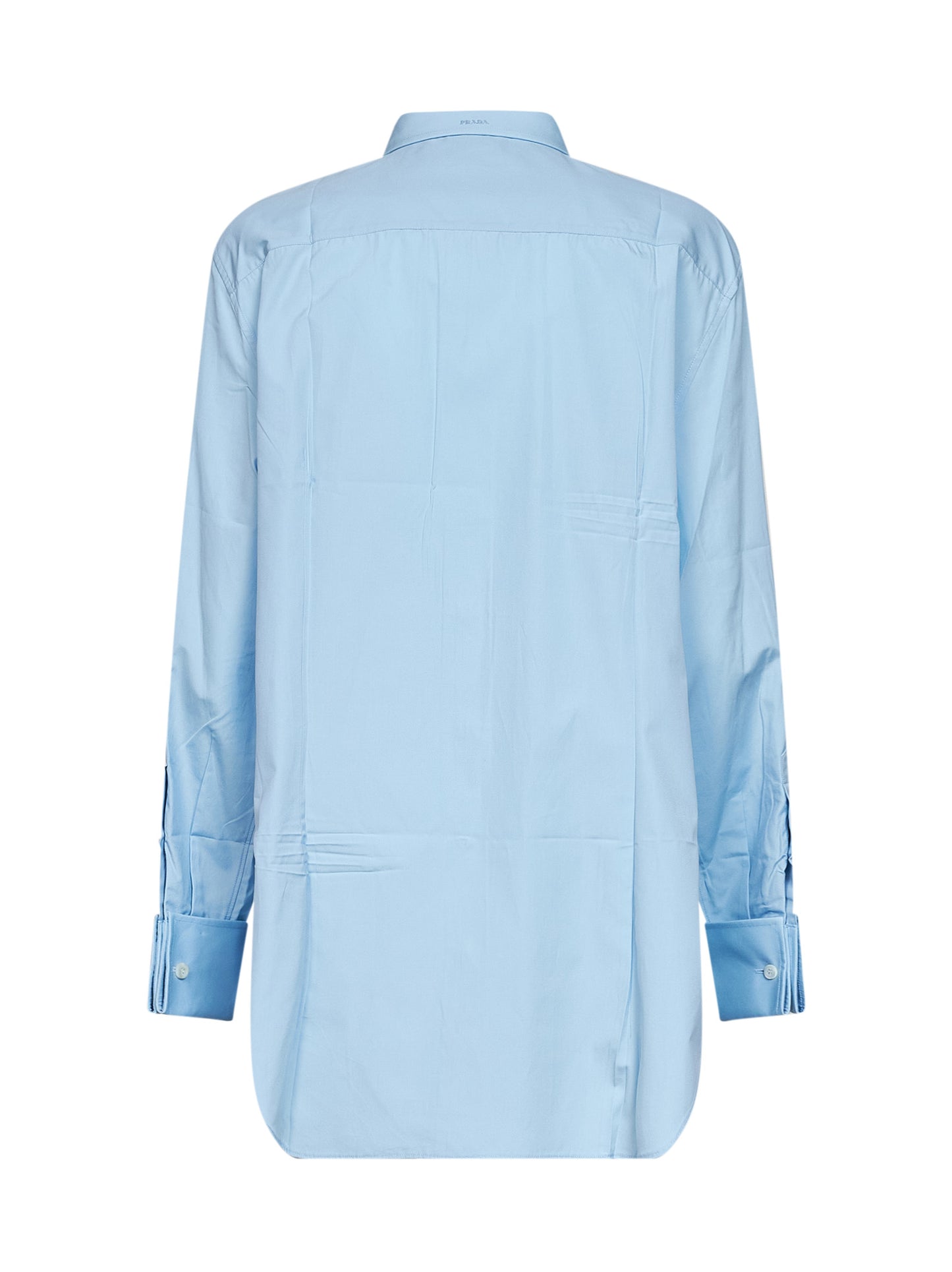 Sky blue poplin long-sleeved shirt