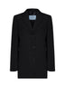 Black compact gabardine single-breasted blazer