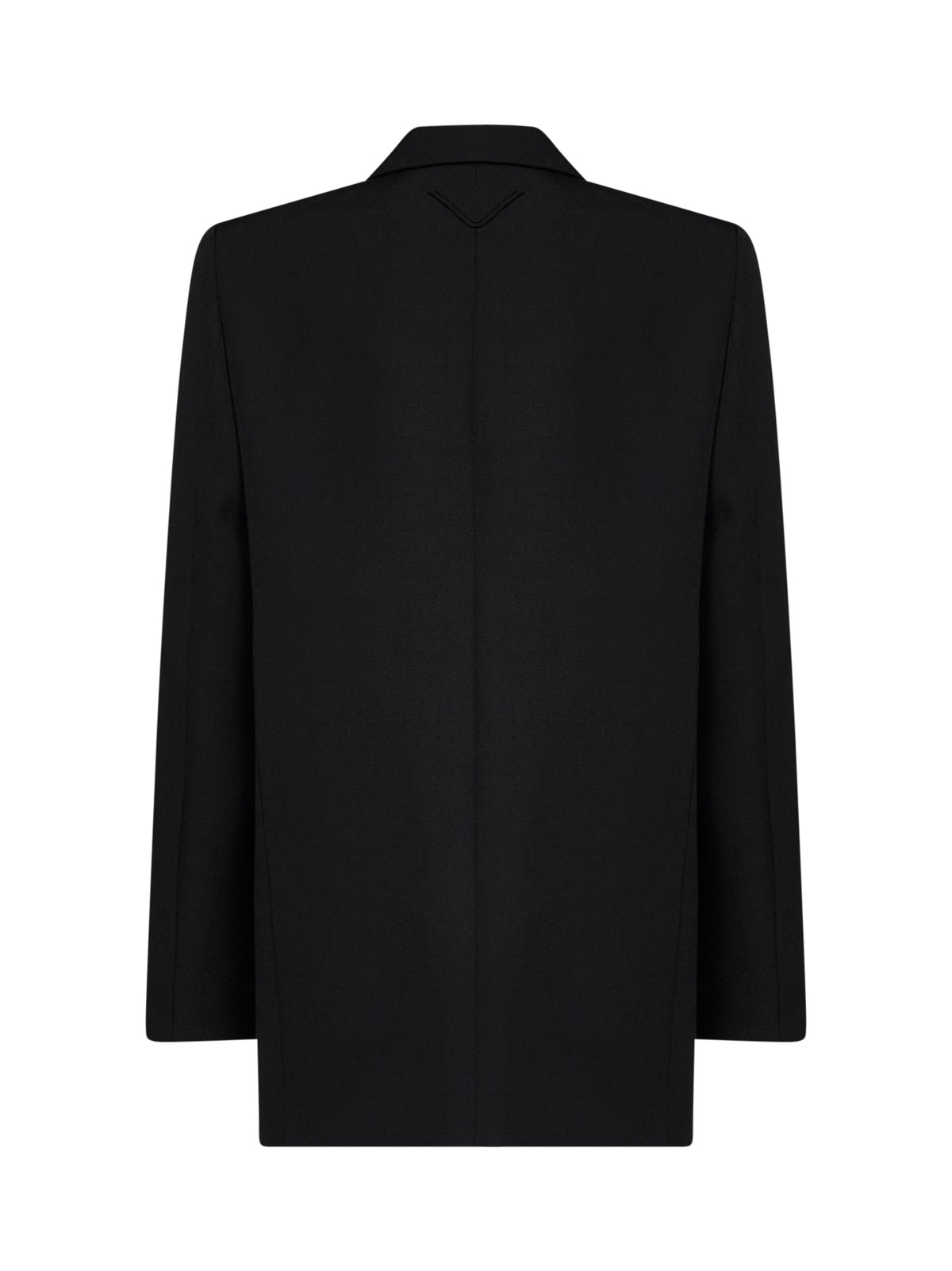 Black compact gabardine single-breasted blazer