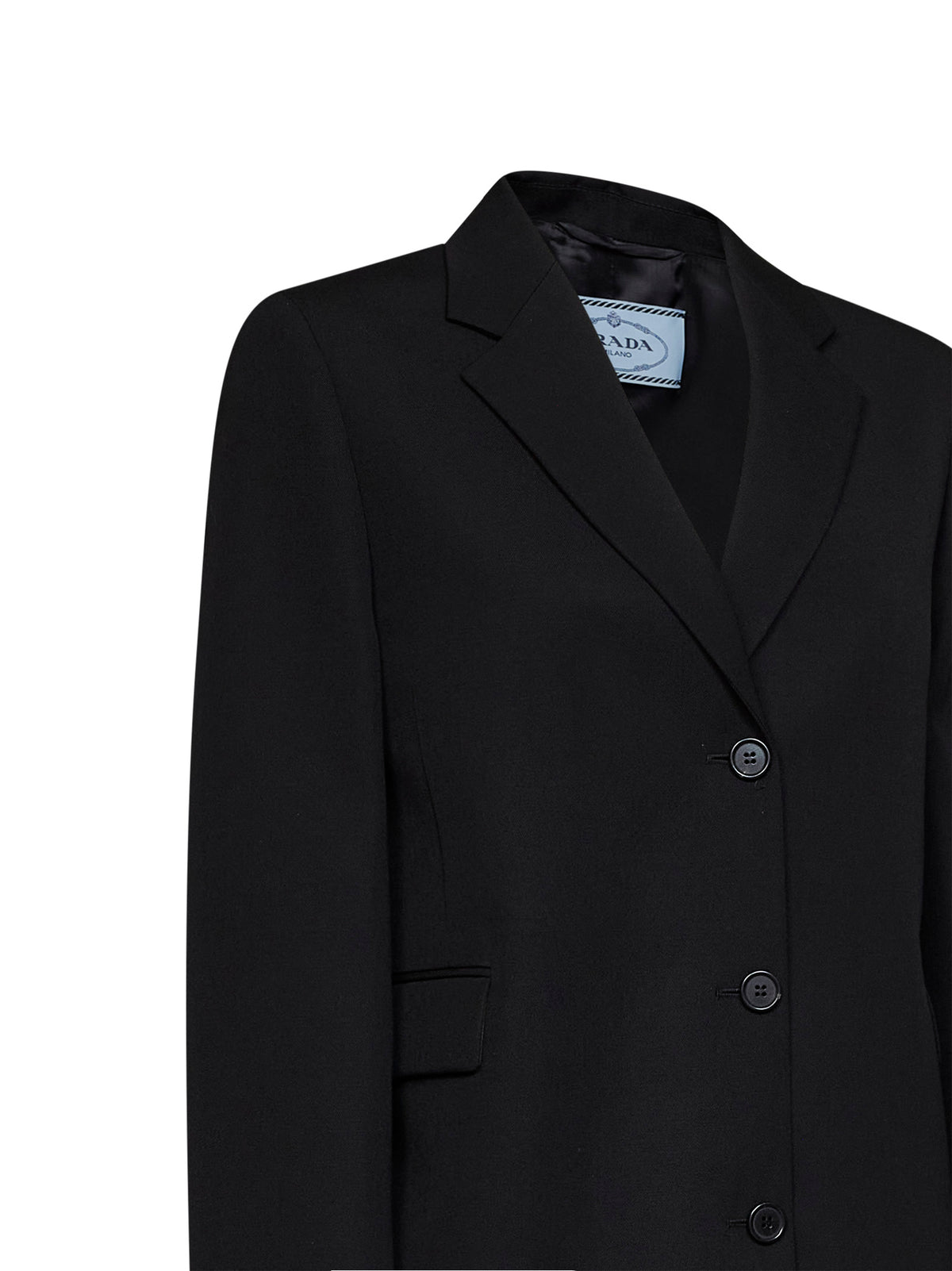 Black compact gabardine single-breasted blazer