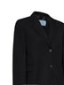 Black compact gabardine single-breasted blazer