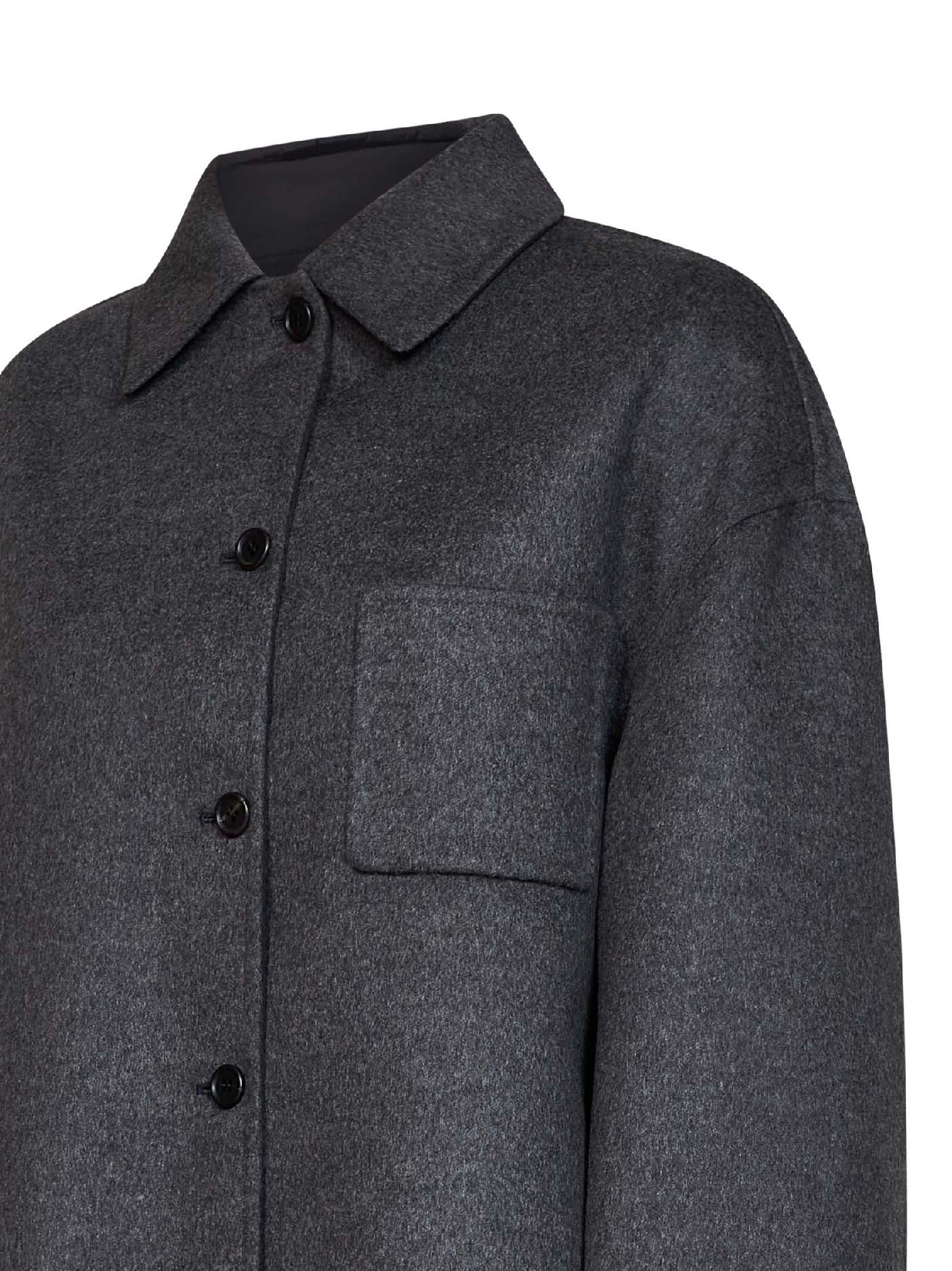 Giacca camicia reversibile in cashmere e Re-Nylon