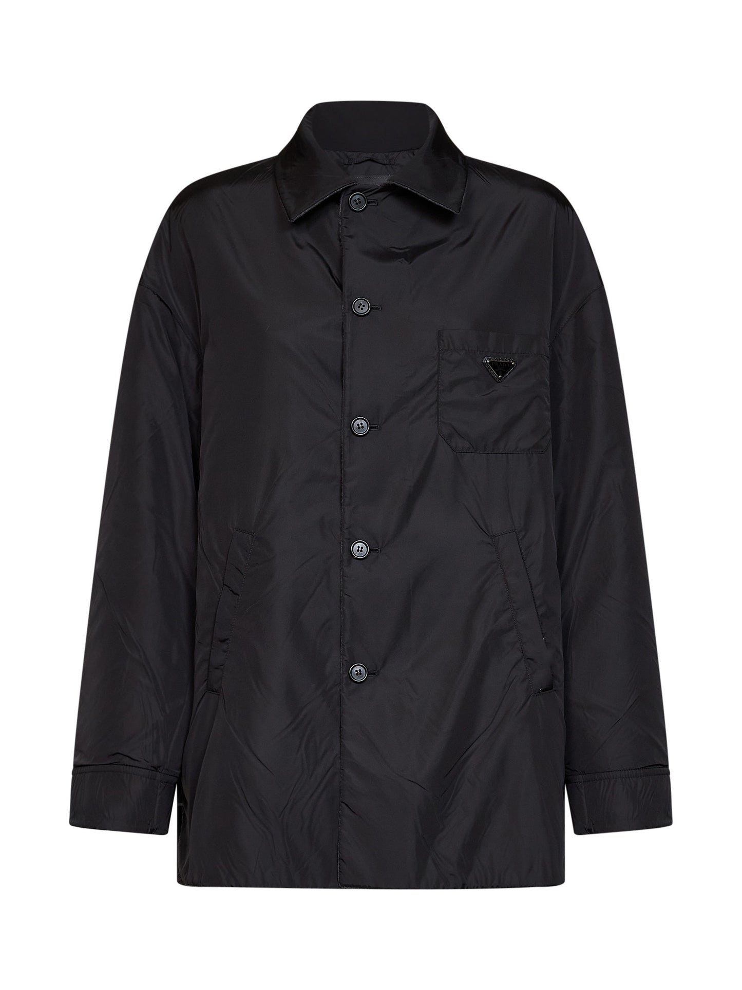 Giacca camicia reversibile in cashmere e Re-Nylon