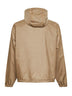 Camel and avio blue Re-Nylon reversible hooded jacket