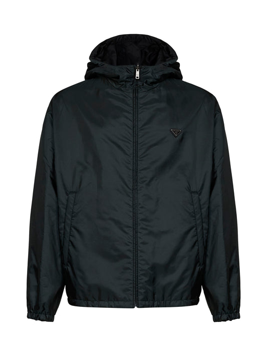 Forest green and black reversible Re-Nylon jacket