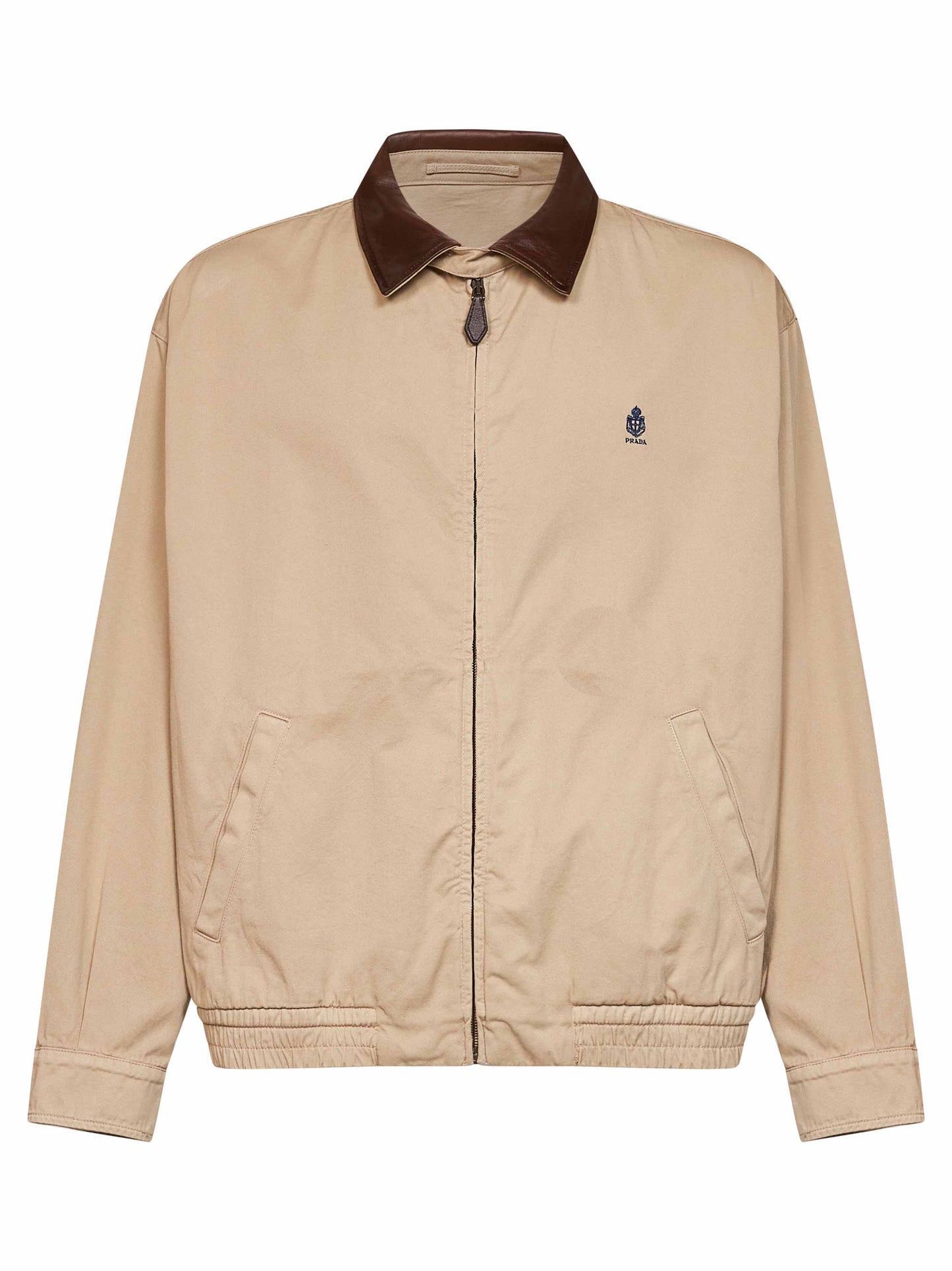 Cord cotton jacket with leather details