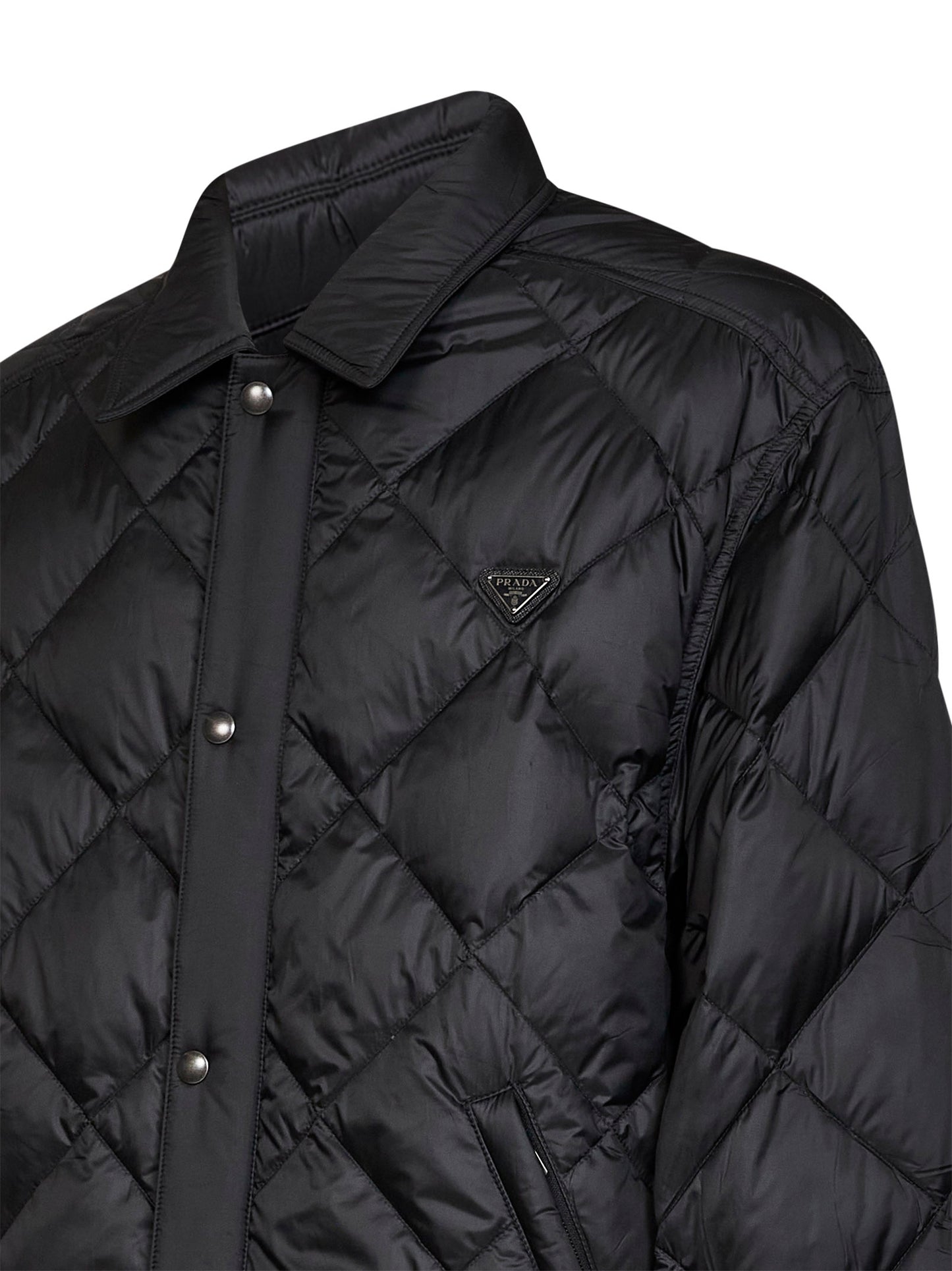 Piumino trapuntato in Re-Nylon nero