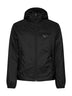 Black Re-Nylon hooded down jacket