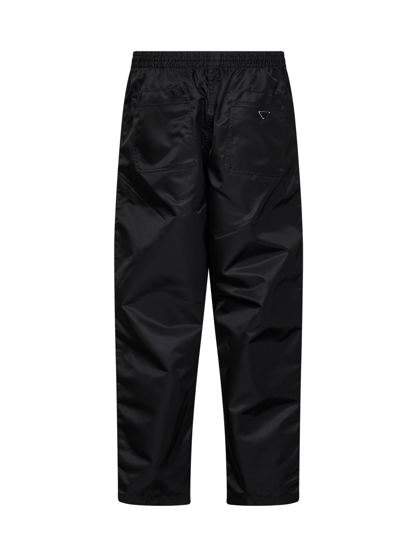 Pantaloni in Re-Nylon nero con vita elasticizzata