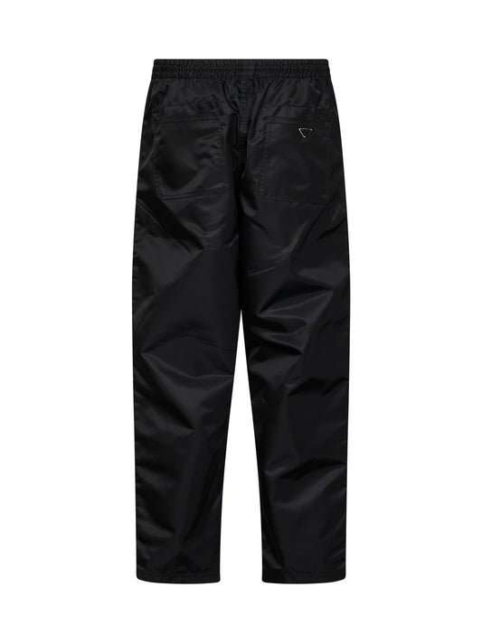 Black Re-Nylon trousers with elasticated waistband