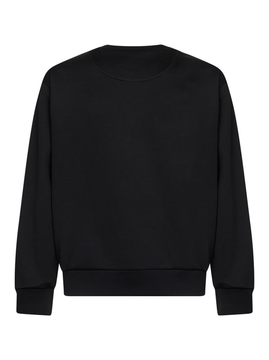 Black technical cotton crewneck sweatshirt