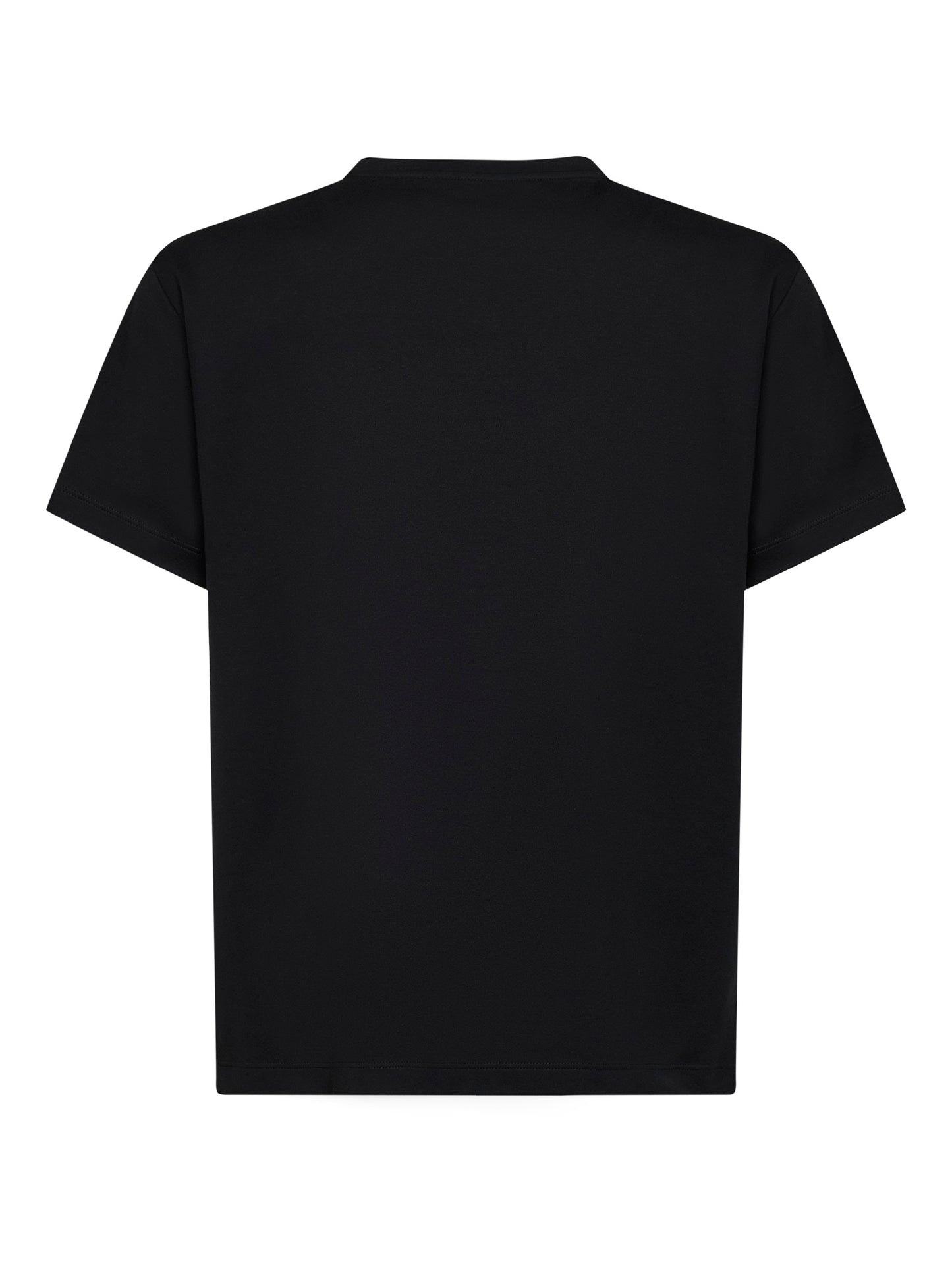 Black cotton T-shirt with triangle logo