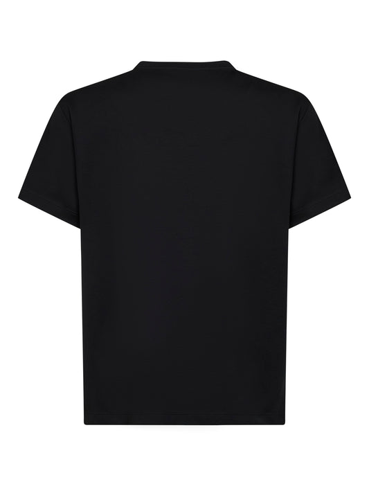 T-shirt in cotone nero con logo triangolo