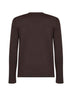 Dark brown wool knit sweater with nylon pocket