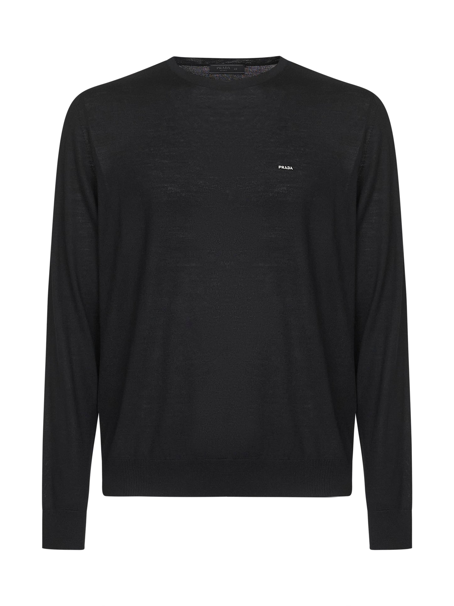Black wool crewneck sweater