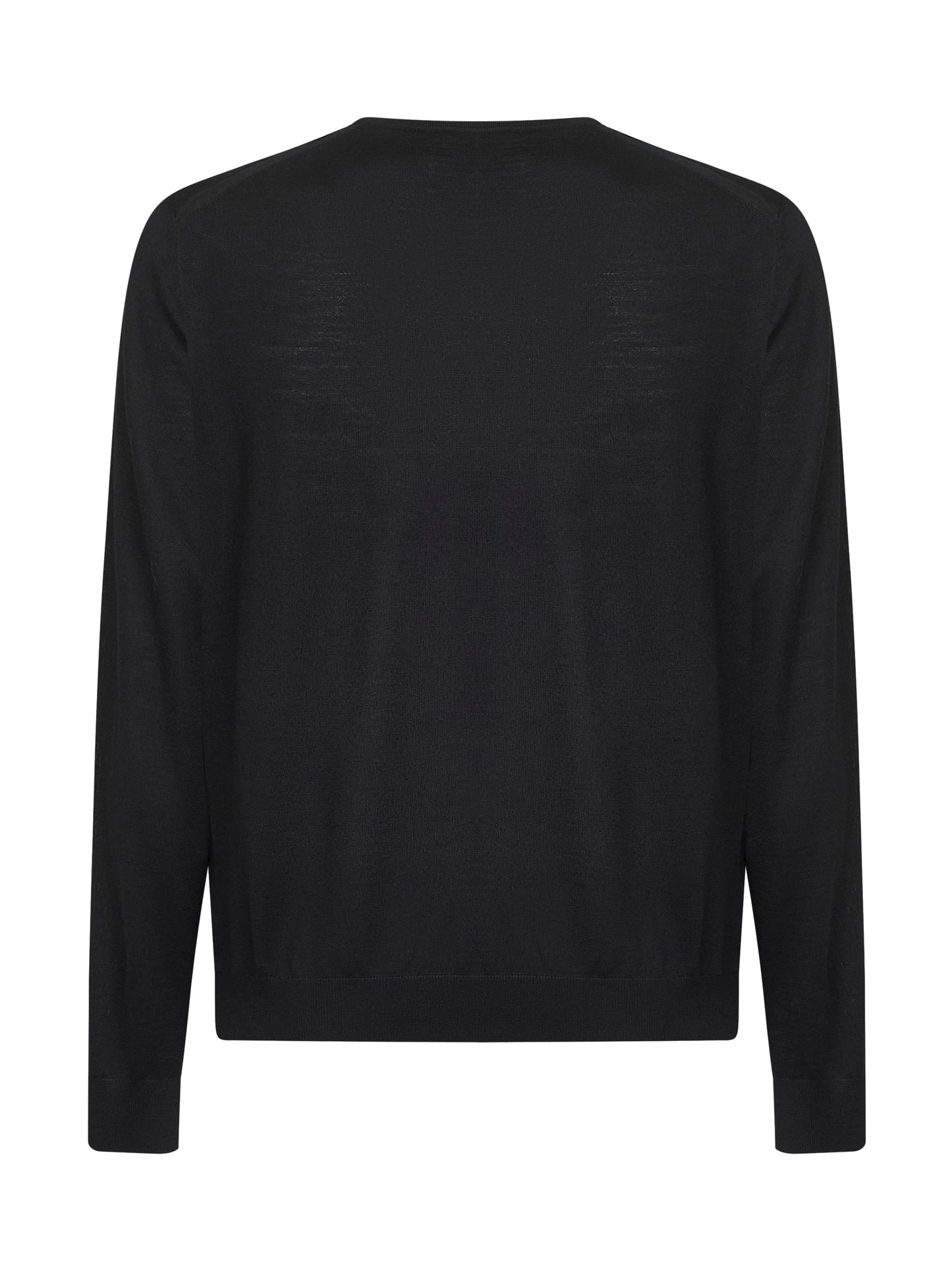 Black wool crewneck sweater