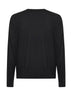 Black wool crewneck sweater