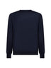 Maglia girocollo in lana pettinata blu<BR/>