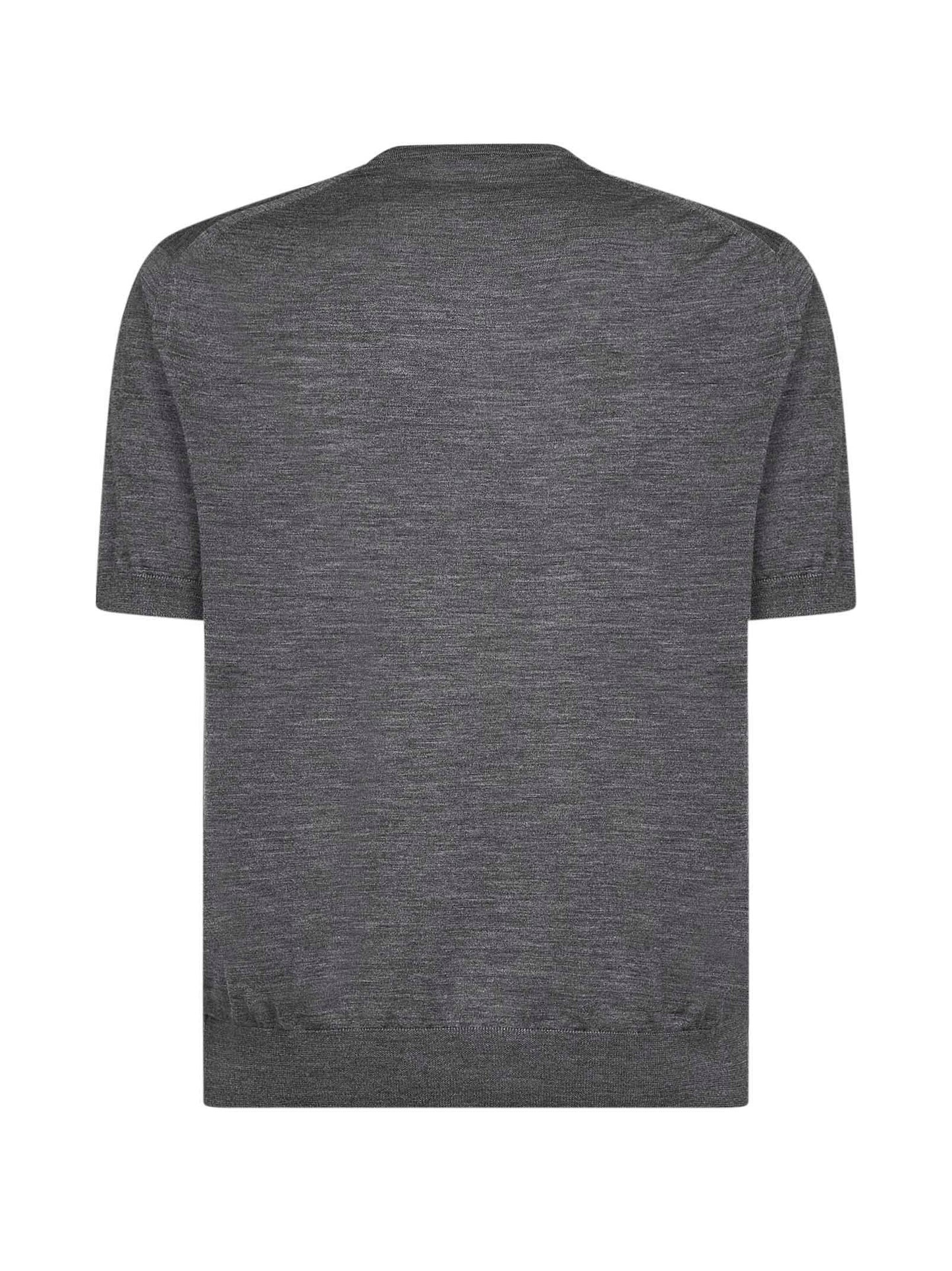 Slate grey lightweight virgin wool knit crewneck sweater