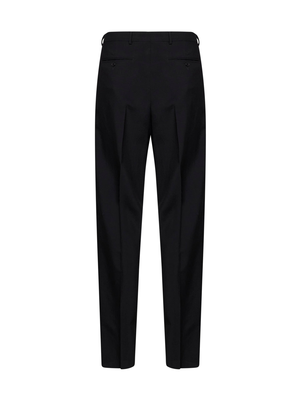 Black mohair-wool trousers with triangle logo