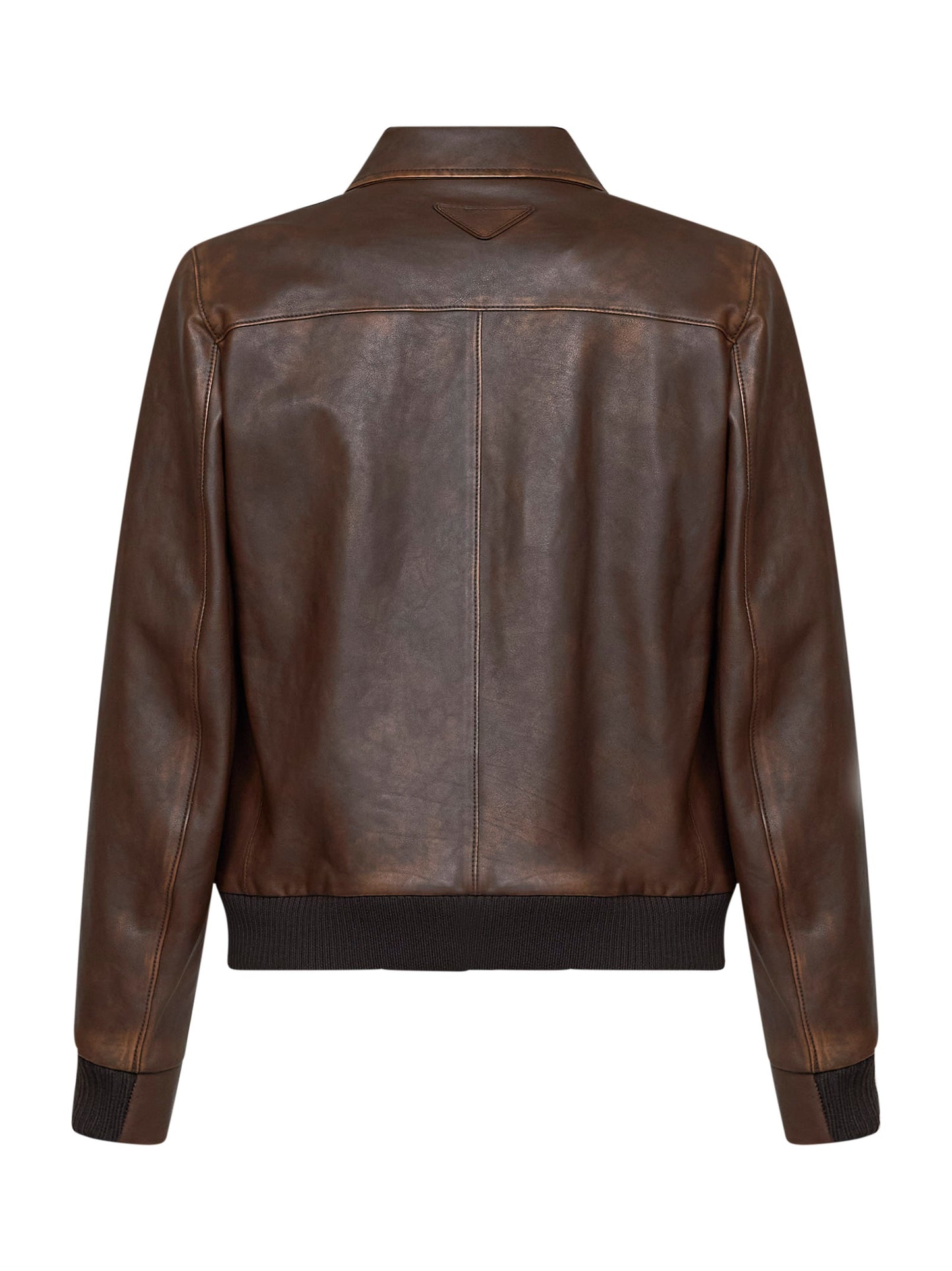 Burnt vintage leather blouson