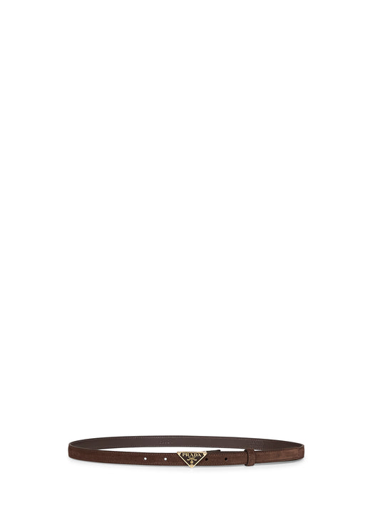 Dark brown suede belt
