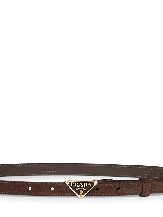 Dark brown suede belt
